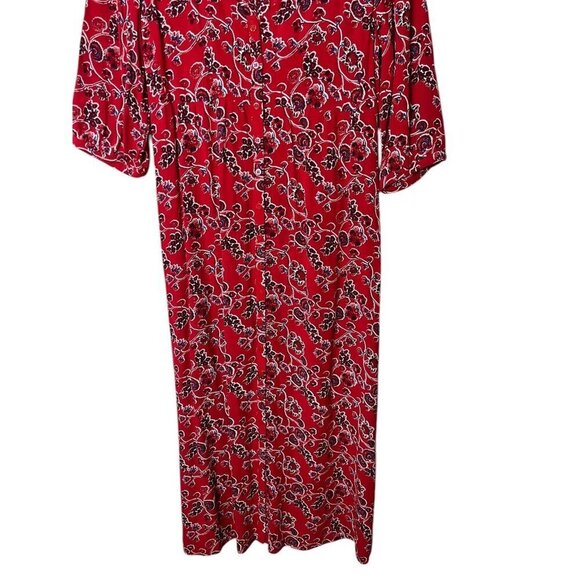 Ba&sh Jazz V Neck MIDI Dress Red 1 1483 - Picture 4 of 8